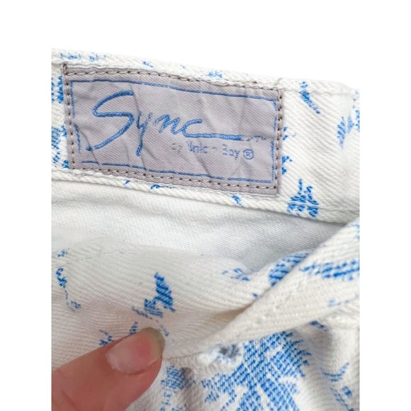 Vintage Sync Blue Floral 90s Jeans | Vintage Size 10 - Picture 7 of 7